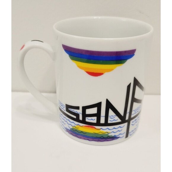 1981 San Francisco Rainbow Mug I ❤️ SF Handle Design Ceramic Coffee Cup - Picture 1 of 6